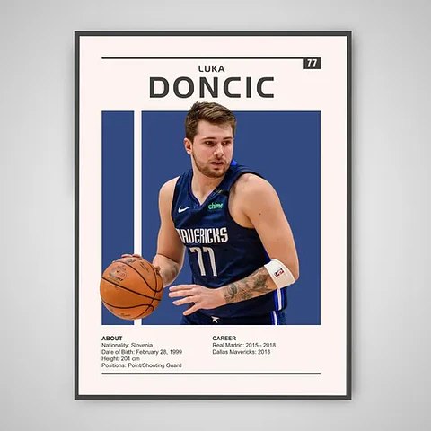 Cuadro Luka Luka Magic Doni Estrella Nba + Marco