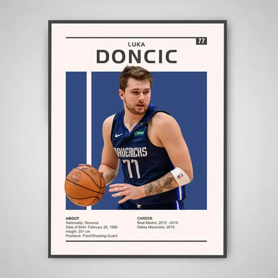 Cuadro Luka Luka Magic Doni Estrella Nba + Marco 1