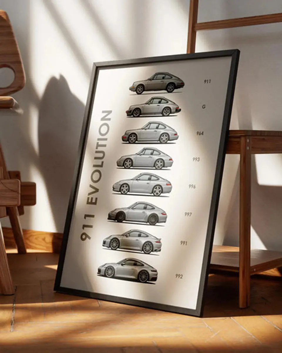 Cuadro Evolución Del 911 + Marco Negro 2