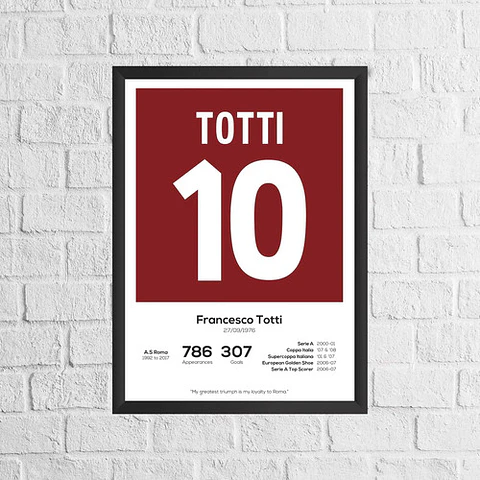 Cuadro Fútbol Francesco Totti Il Capitano As Roma Leyenda