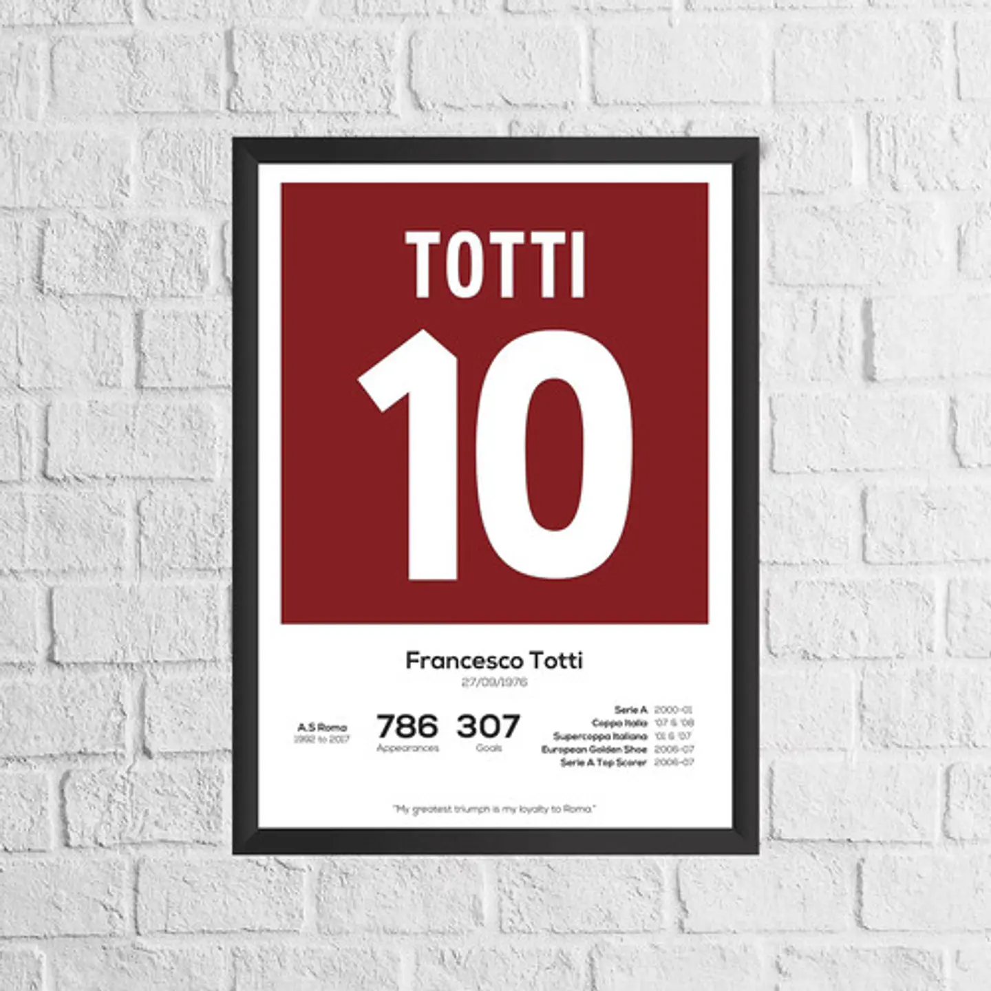 Cuadro Fútbol Francesco Totti Il Capitano As Roma Leyenda 1