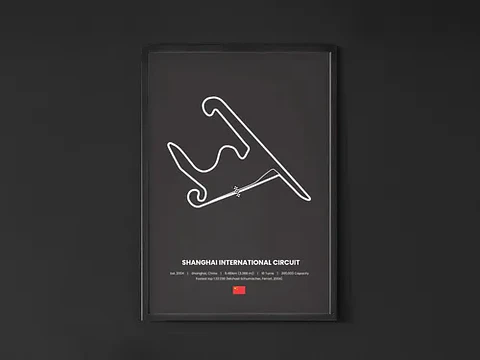 Cuadro Gran Premio De China F1 Circuito De Shanghái + Marco