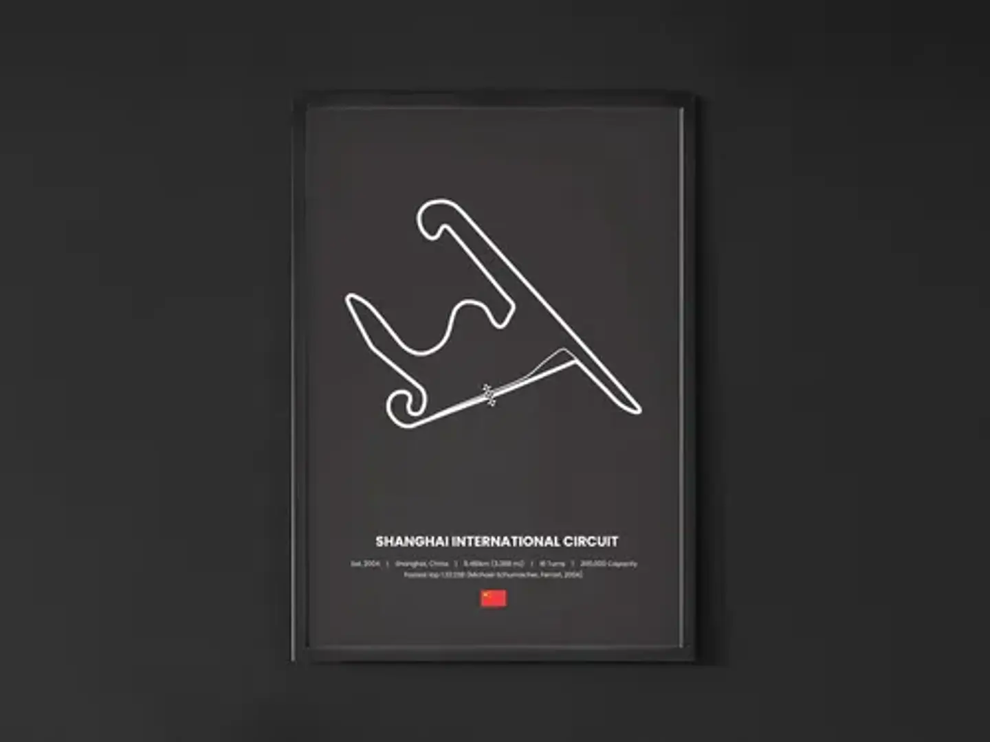 Cuadro Gran Premio De China F1 Circuito De Shanghái + Marco 1
