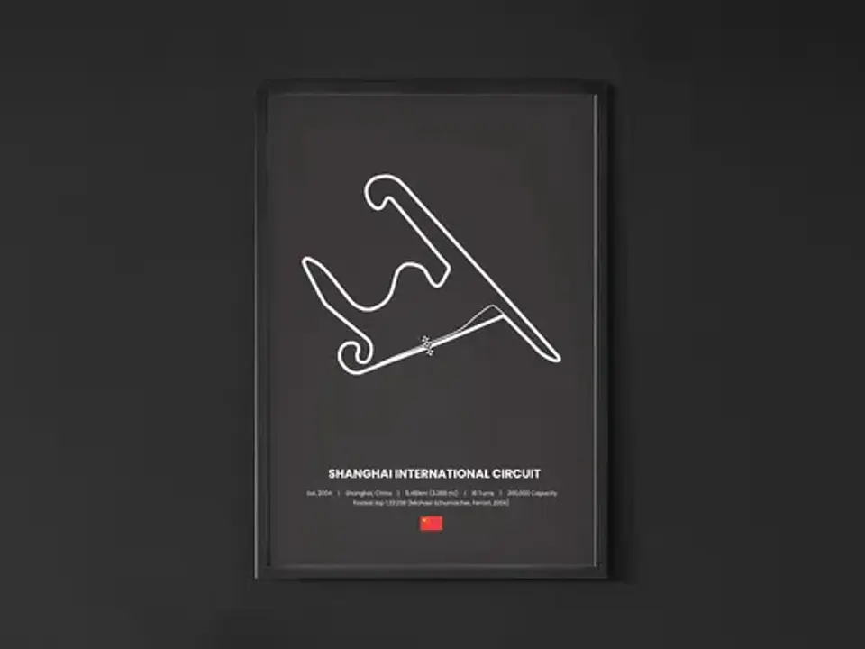 Cuadro Gran Premio De China F1 Circuito De Shanghái + Marco 1