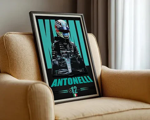 10 Cuadros Kimi Antonelli Mercedes Benz F1 Decoración