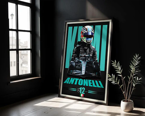 10 Cuadros Kimi Antonelli Mercedes Benz F1 Decoración