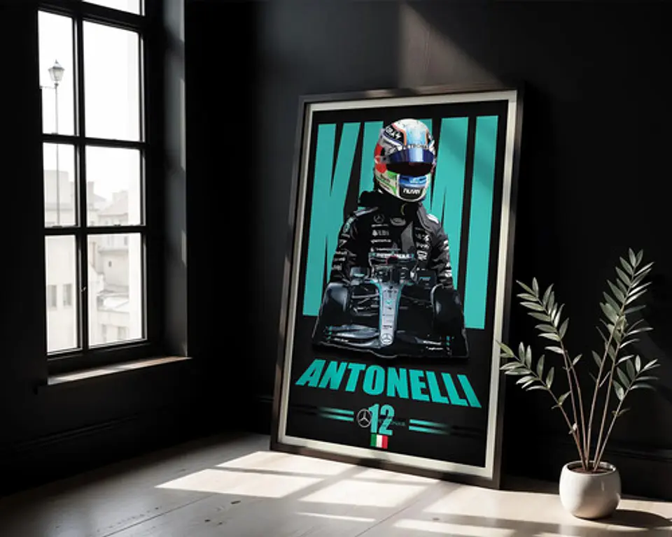 10 Cuadros Kimi Antonelli Mercedes Benz F1 Decoración 2