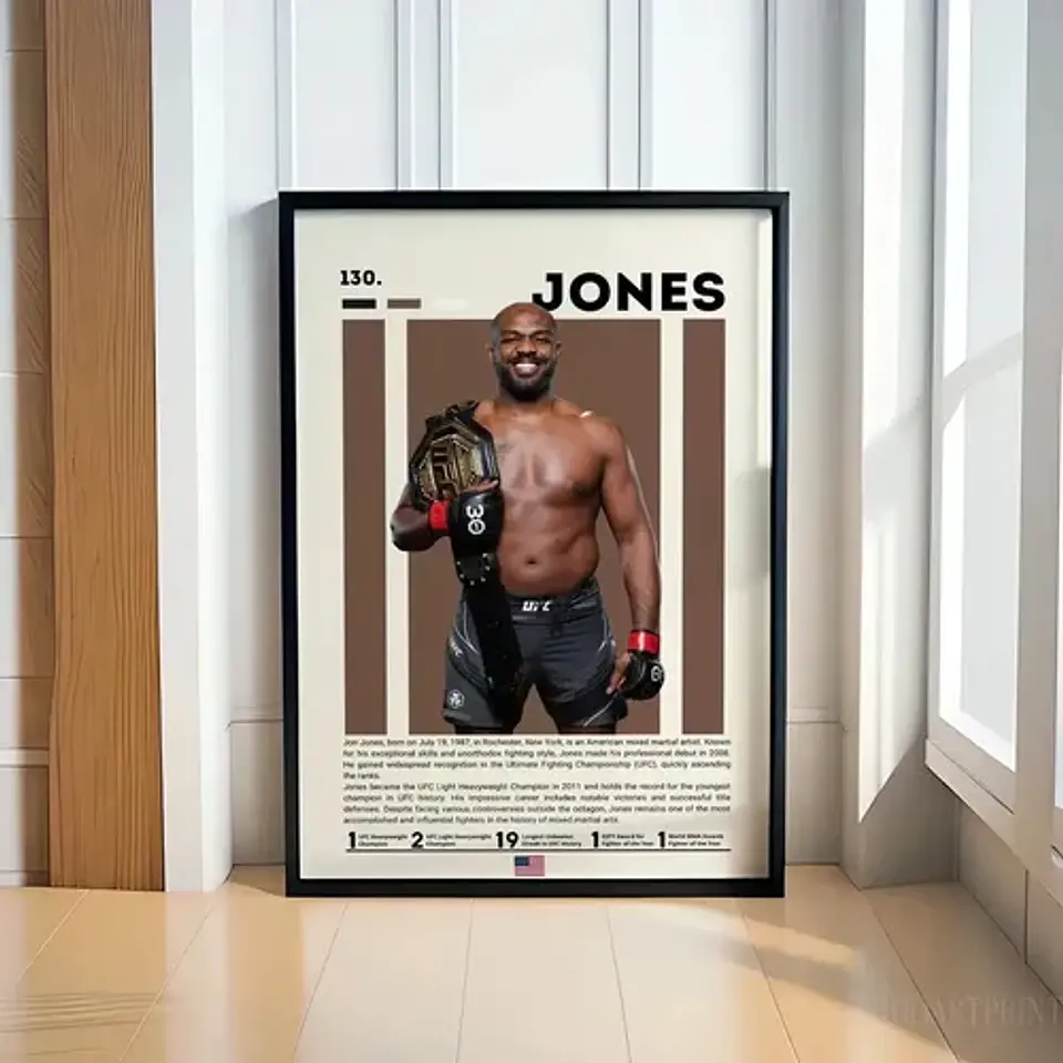 Cuadro Campeón Ufc Jon Jones V  Bones + Marco 1