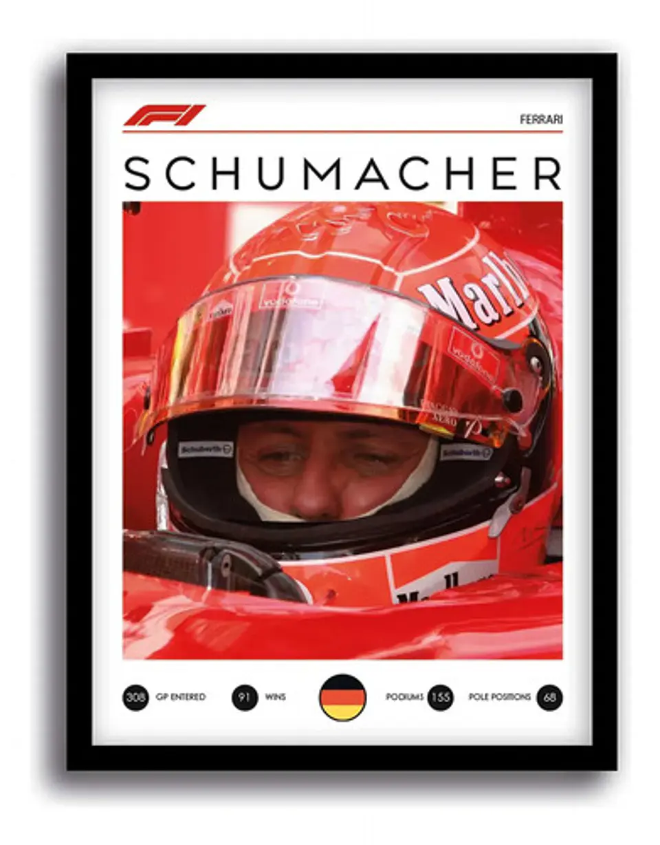 Cuadro Michael Schumacher Ferrari Interior F1 Piloto Leyenda 1