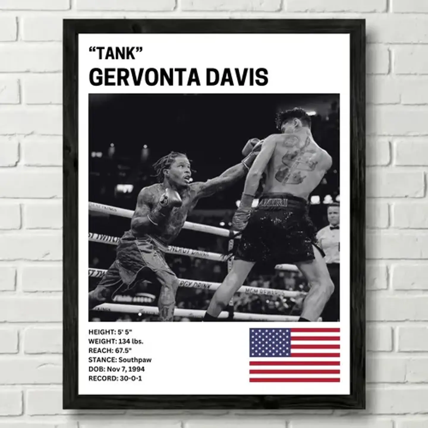 Cuadros Peleador Boxeo Gervonta Davis Vs Ryan Garcia + Marco 1