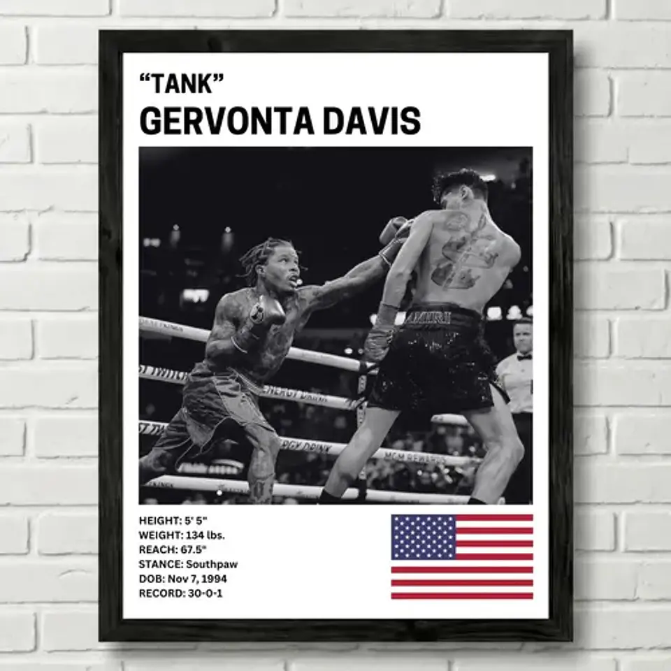 Cuadros Peleador Boxeo Gervonta Davis Vs Ryan Garcia + Marco 1