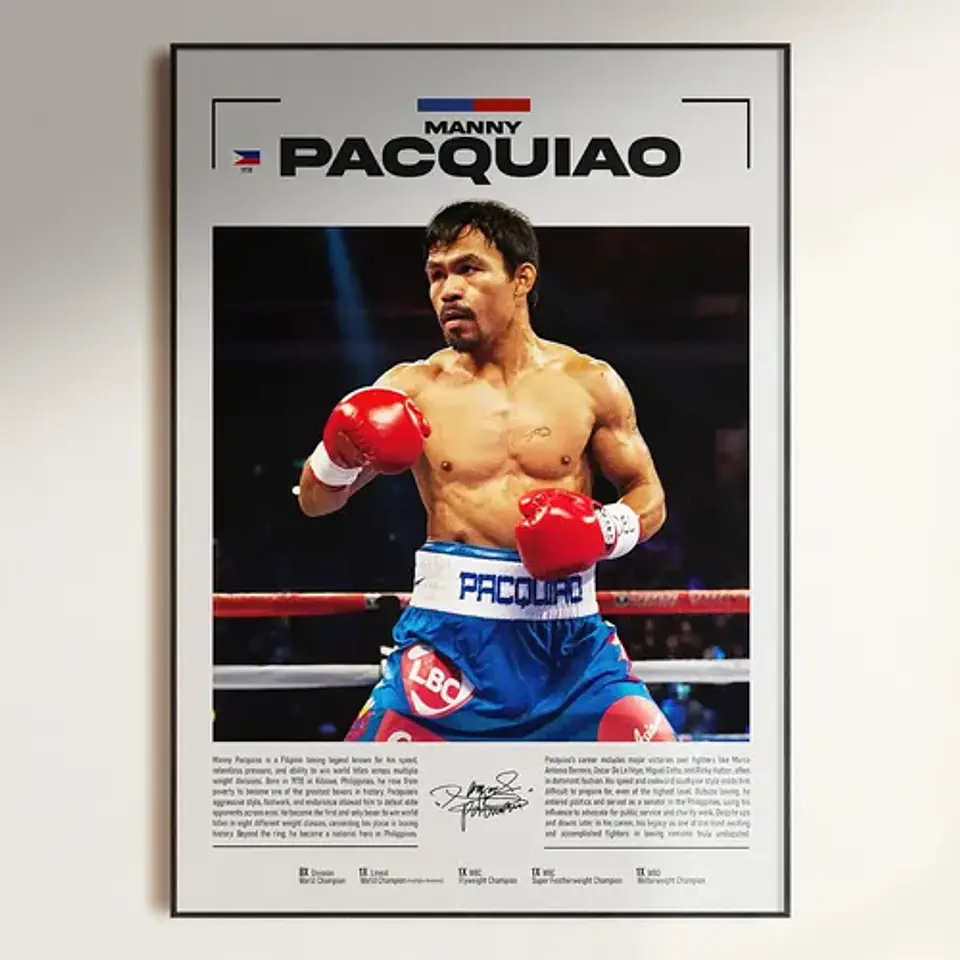 Cuadros Leyendas Boxeo Tyson, Ali, Pacquiao, Mayweather,usyk 1