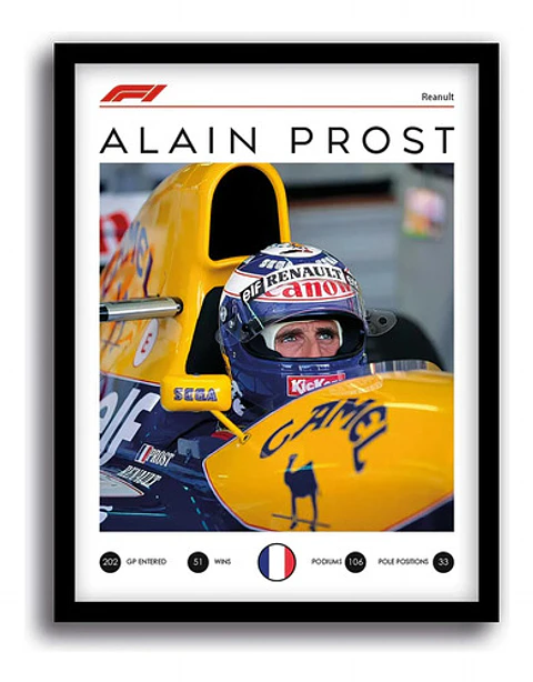 Cuadro Alain Prost Renault Interior F1 Piloto Leyenda