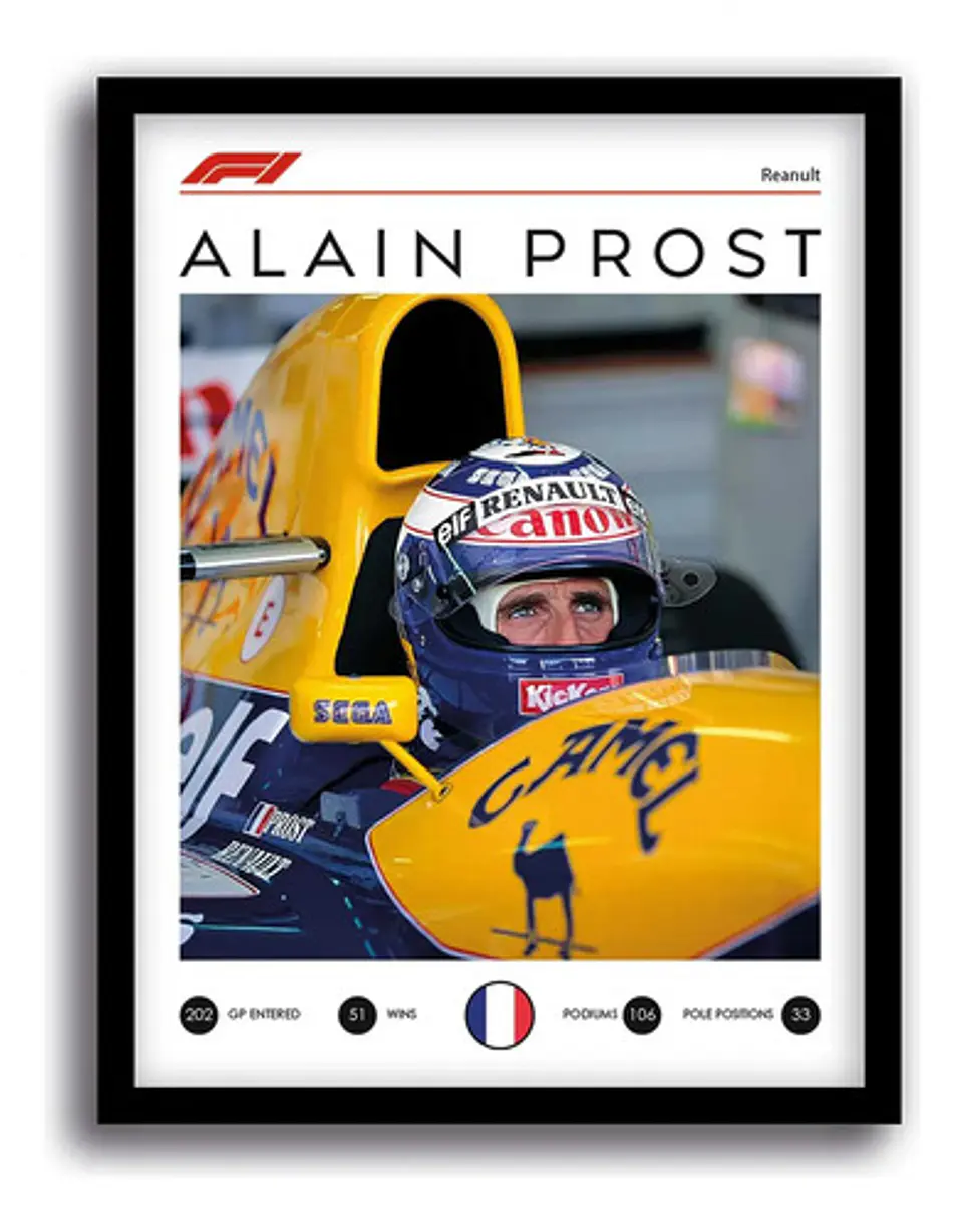 Cuadro Alain Prost Renault Interior F1 Piloto Leyenda 1