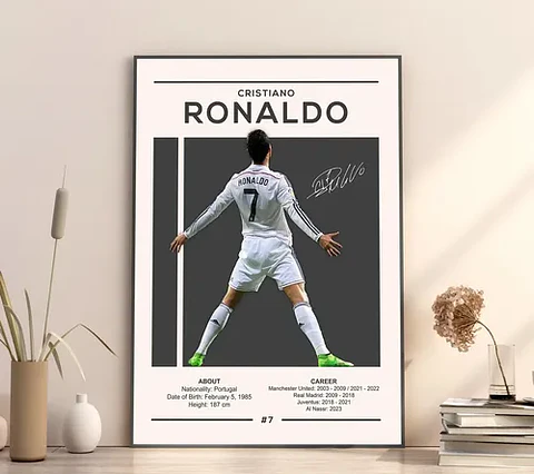 Cuadro Fútbol Cristiano Ronaldo Cr7 Real Madrid Leyenda