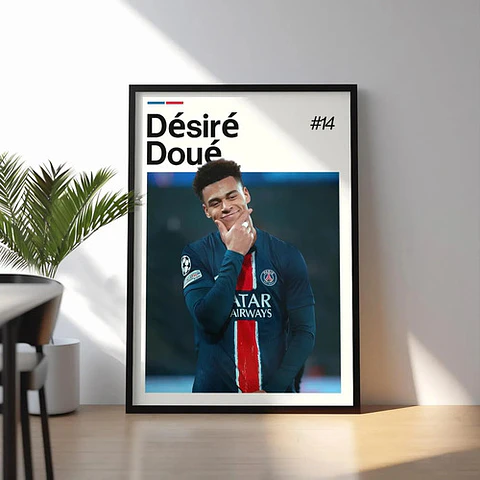 Cuadro Fútbol Désiré Doué Psg Joven Promesa Francia