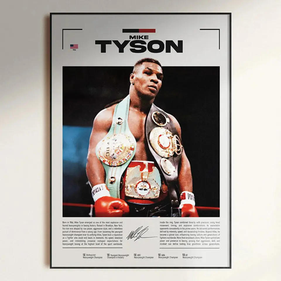 Cuadros Leyendas Boxeo Tyson, Ali, Pacquiao, Mayweather,usyk 1