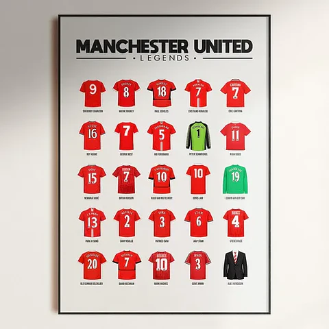 Cuadro Leyendas Del Manchester United | Íconos Red Devils
