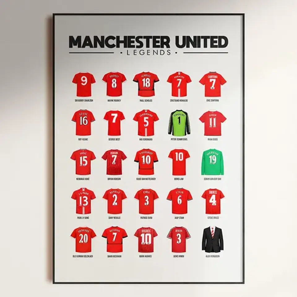 Cuadro Leyendas Del Manchester United | Íconos Red Devils 1