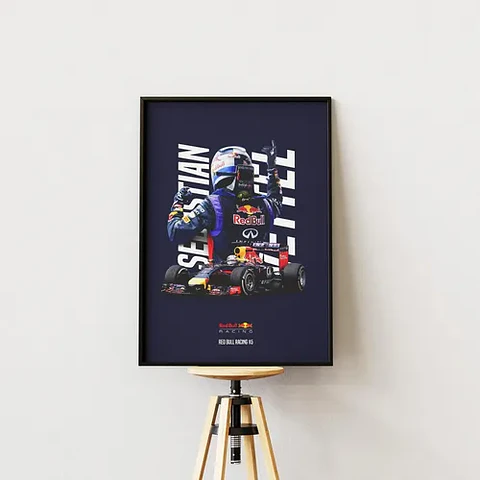 Cuadro Fórmula 1 Sebastian Vettel Red Bull Racing F1 Campeón
