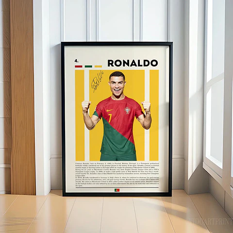 Cuadro Fútbol Cristiano Ronaldo Portugal Retrato Frontal Cr7