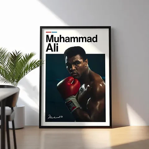 Cuadro Boxeo Muhammad Ali Con Firma Leyenda Boxing