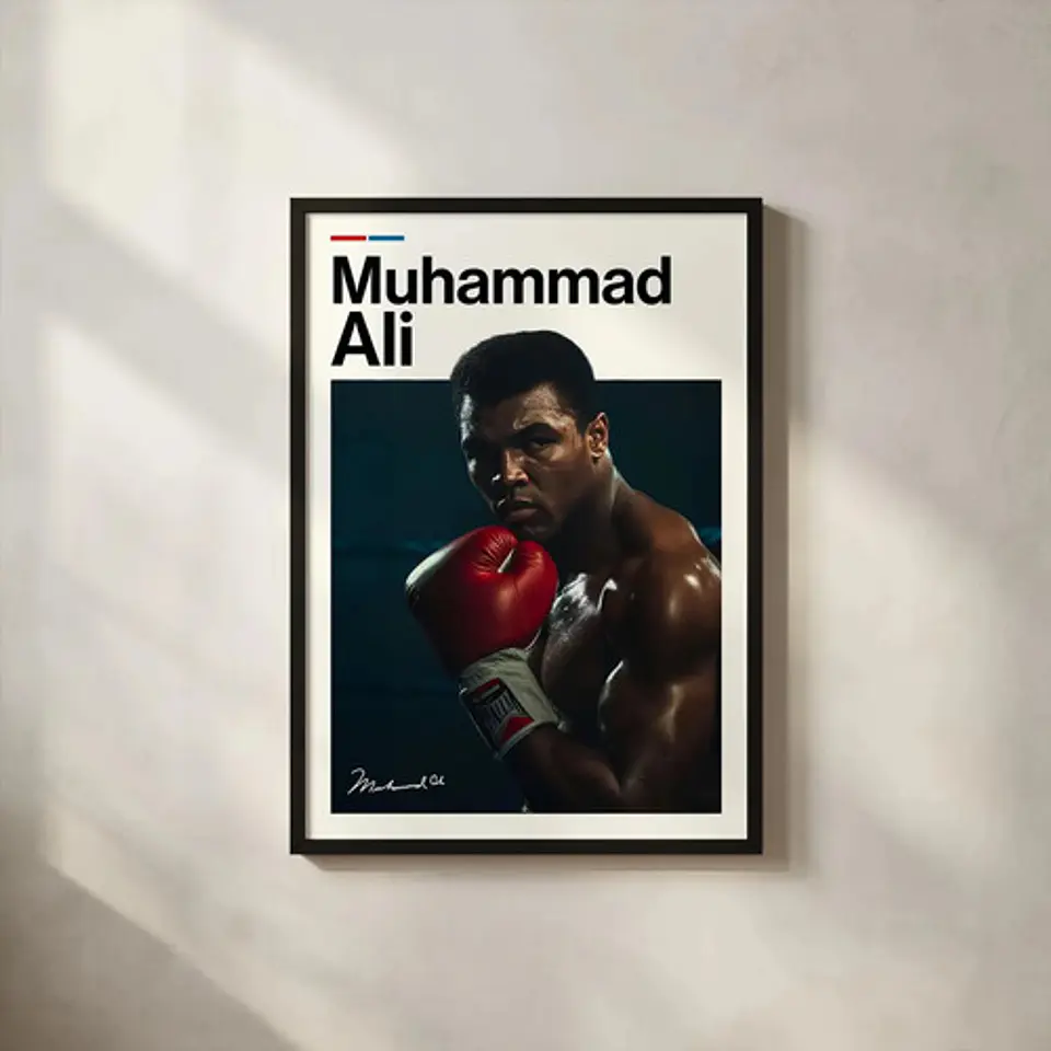 Cuadro Boxeo Muhammad Ali Con Firma Leyenda Boxing 2