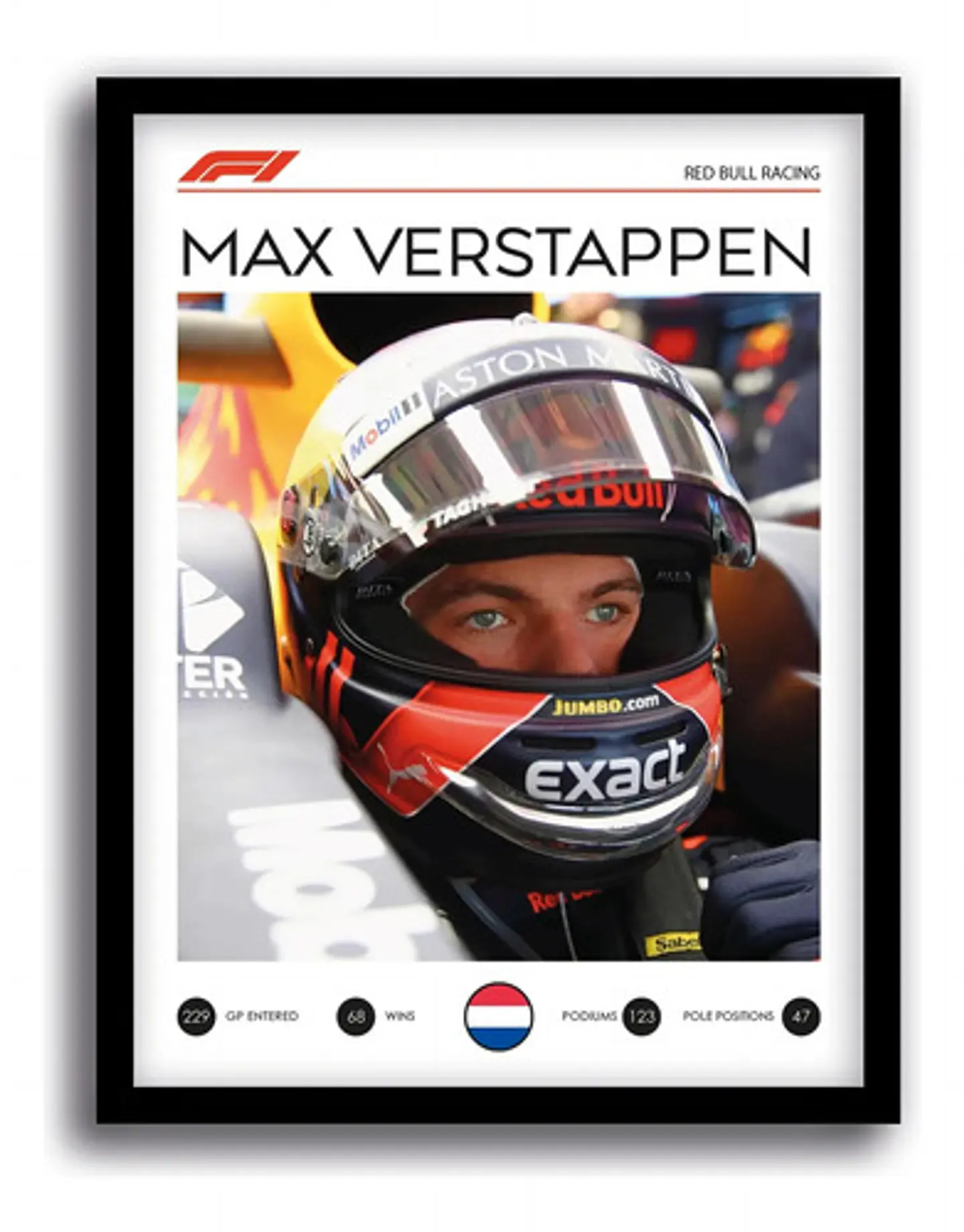 Cuadro Max Verstappen Red Bull Interior F1 Piloto Decoración 1