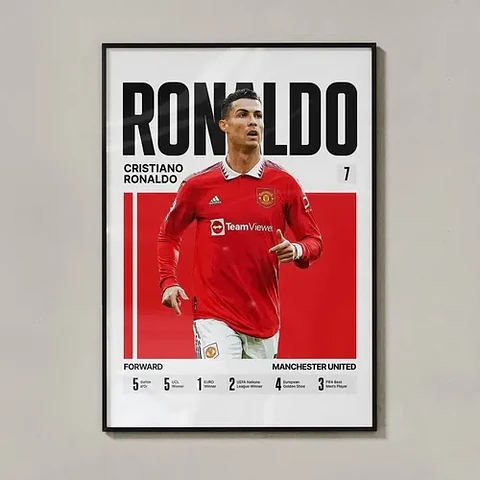 2 Cuadros De Cristiano Ronaldo Cr7 Leyenda Del Fútbol Marco