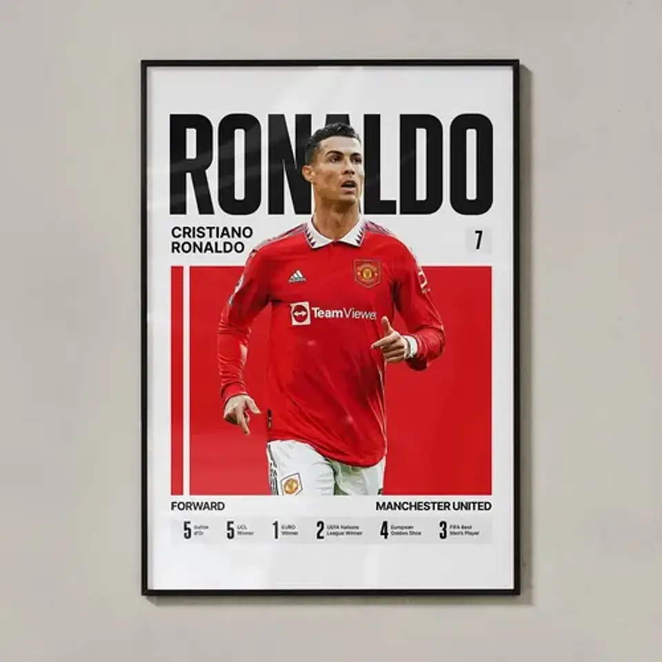 2 Cuadros De Cristiano Ronaldo Cr7 Leyenda Del Fútbol Marco 1
