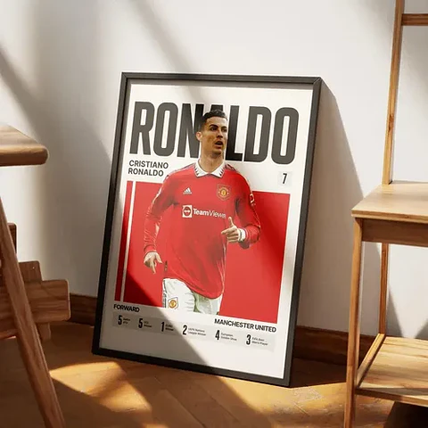 2 Cuadros De Cristiano Ronaldo Cr7 Leyenda Del Fútbol Marco