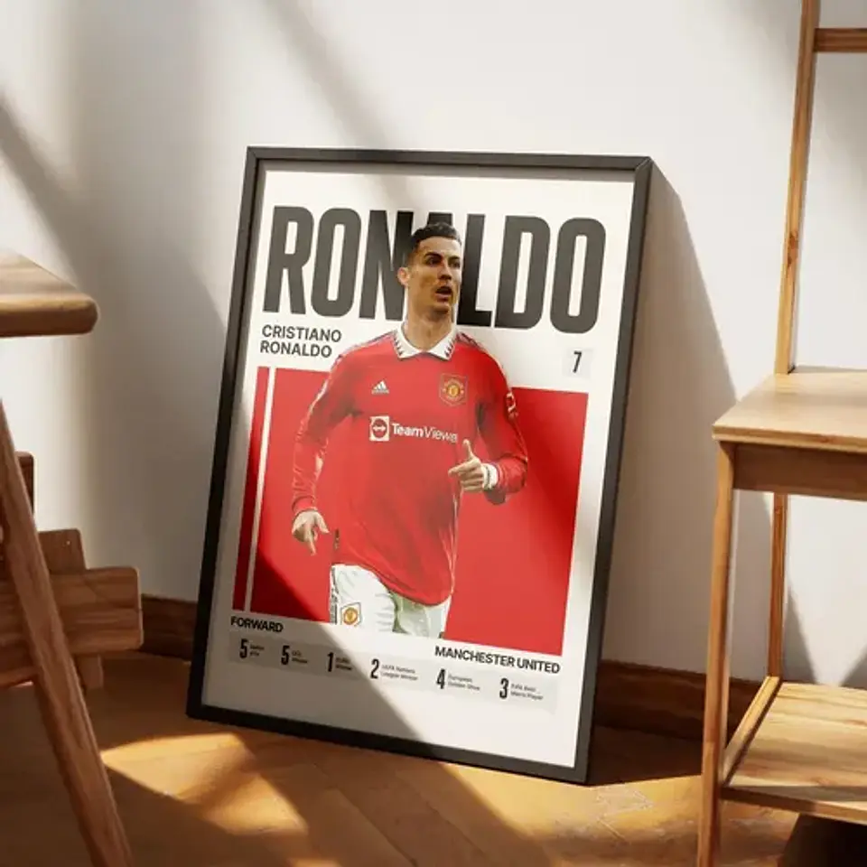 2 Cuadros De Cristiano Ronaldo Cr7 Leyenda Del Fútbol Marco 2