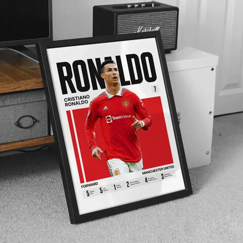 2 Cuadros De Cristiano Ronaldo Cr7 Leyenda Del Fútbol Marco 3