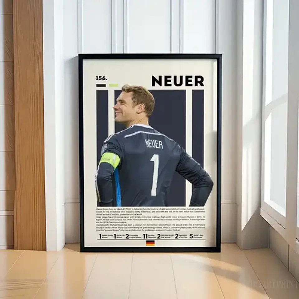 Cuadro Fútbol Manuel Neuer Muro Alemán Bayern Munich Portero 1