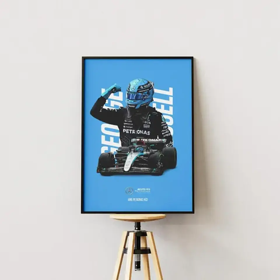 Cuadro Fórmula 1 George Russell Mercedes-benz Amg F1 Piloto 1