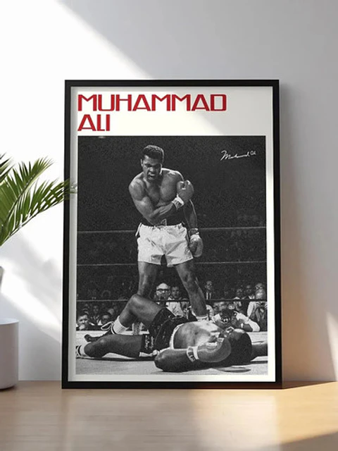Cuadro Boxeo Muhammad Ali Con Firma Leyenda Boxing