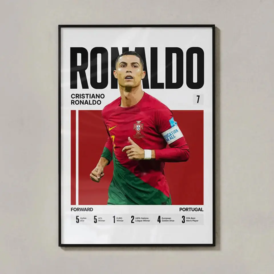 2 Cuadros De Cristiano Ronaldo Cr7 Leyenda Del Fútbol Marco 1