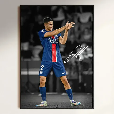 Cuadro Psg Dembélé, Barcola, Doué, Hakimi, Vitinha Futbol