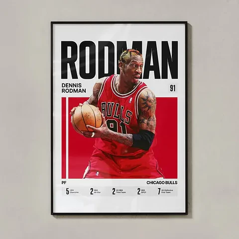 Cuadro Leyendas Chicago Bulls 90s Jordan Pippen Rodman Nba