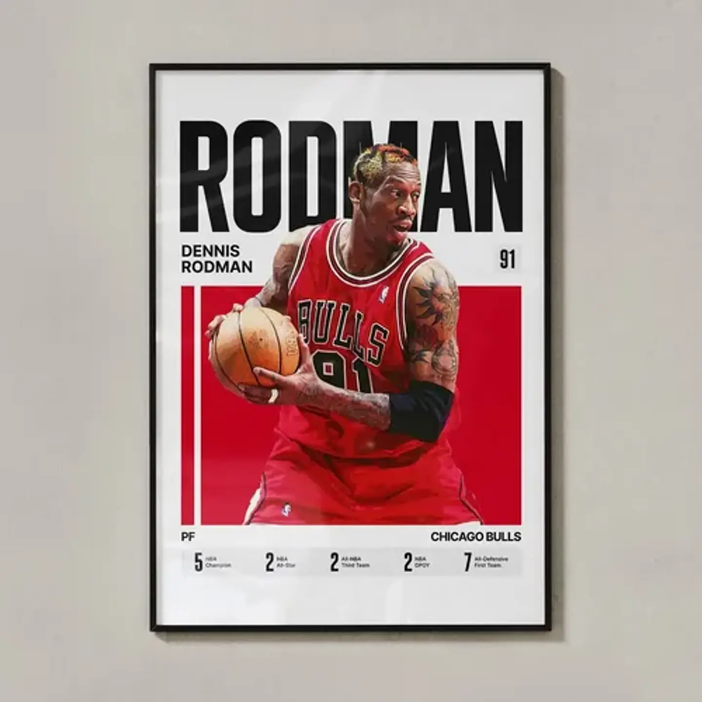 Cuadro Leyendas Chicago Bulls 90s Jordan Pippen Rodman Nba 1