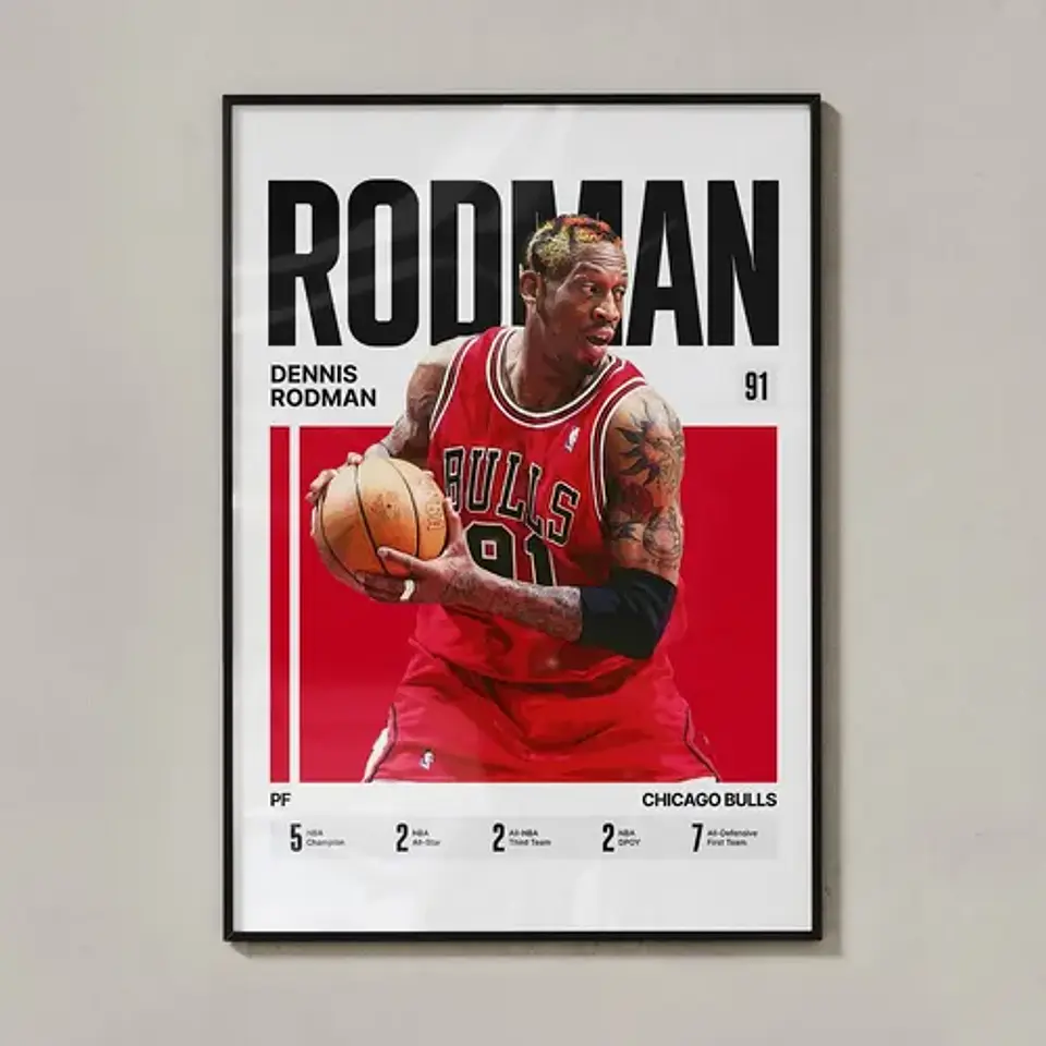 Cuadro Leyendas Chicago Bulls 90s Jordan Pippen Rodman Nba 1