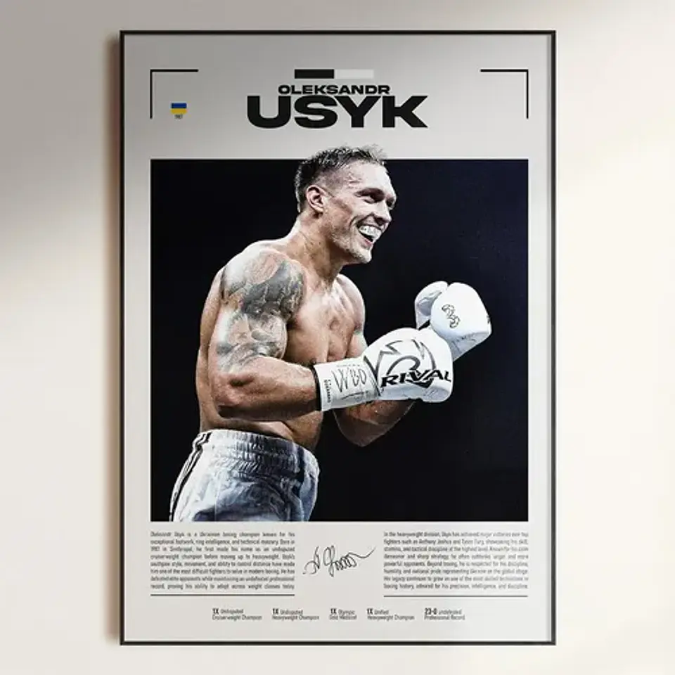 Cuadros Leyendas Boxeo Tyson, Ali, Pacquiao, Mayweather,usyk 1