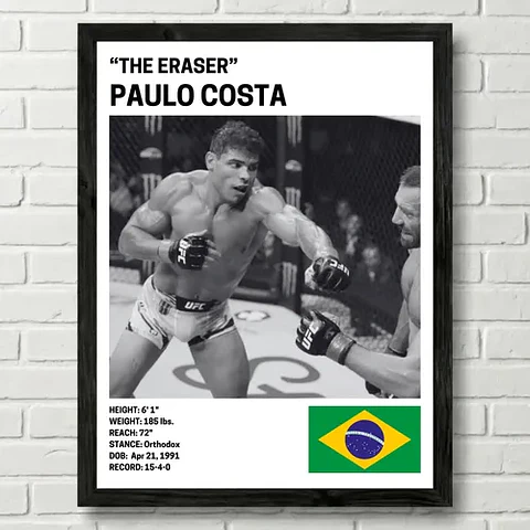3 Cuadro Paulo Costa Peso Medio Ufc The Eraser + Marco