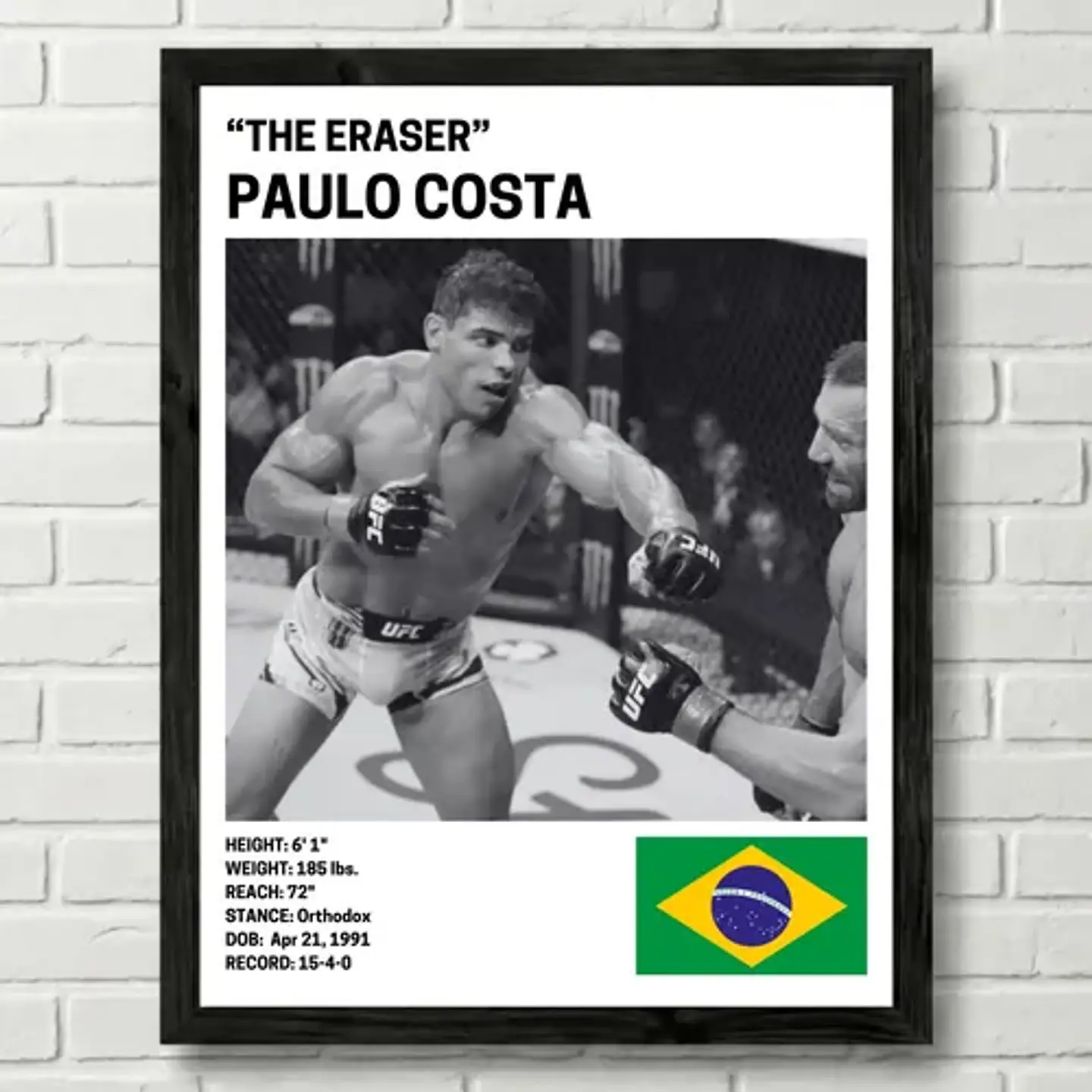 3 Cuadro Paulo Costa Peso Medio Ufc The Eraser + Marco 1