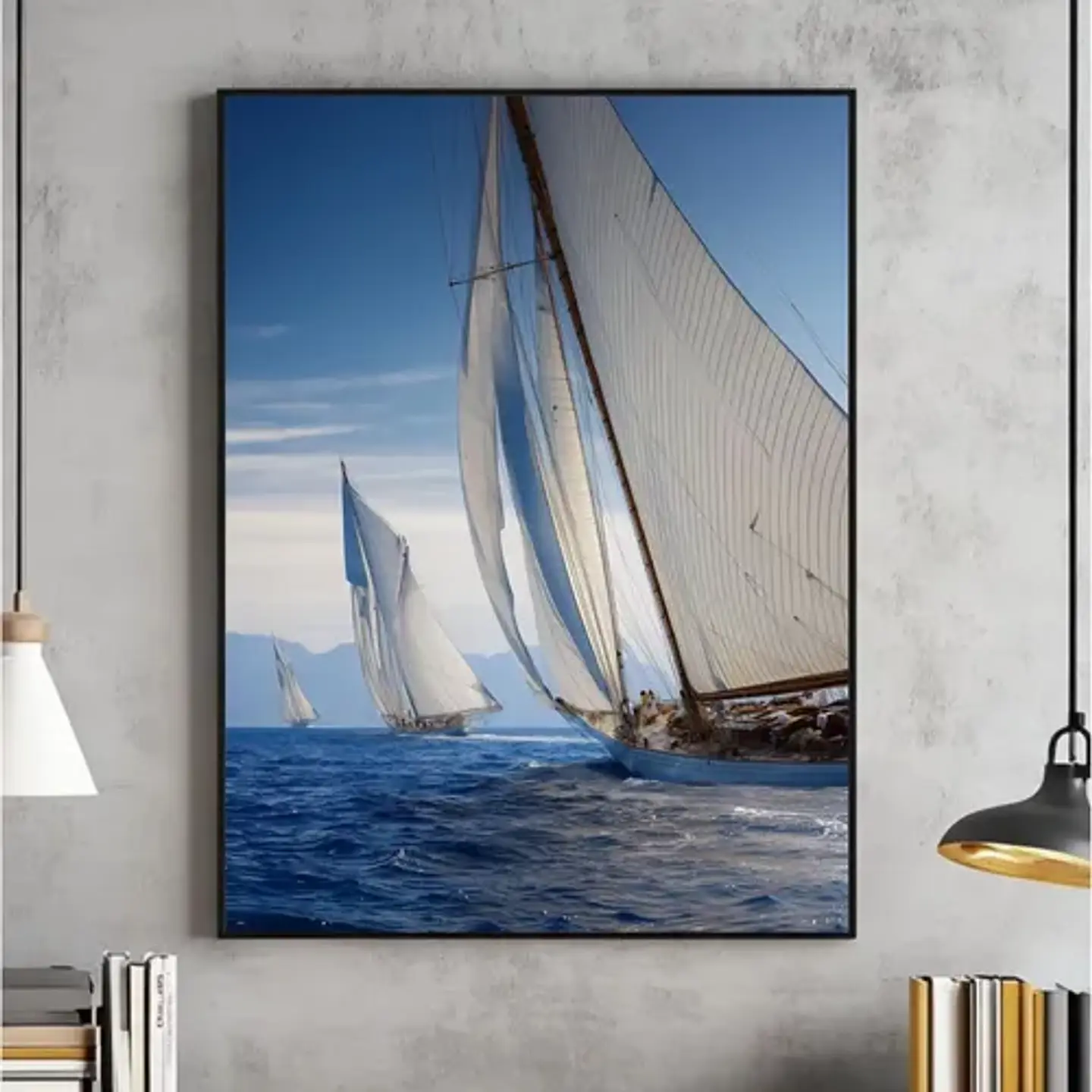 Cuadro Regata De Veleros En El Océano Arte Náutico Living 1