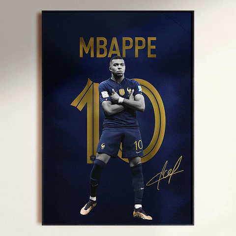 Cuadro Leyendas Del Fútbol Cristiano Ronaldo, Messi, Mbappe