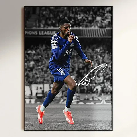 Cuadro Psg Dembélé, Barcola, Doué, Hakimi, Vitinha Futbol
