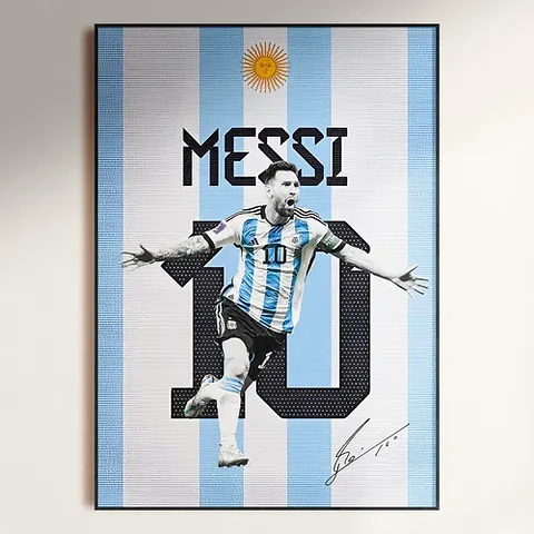 Cuadro Leyendas Del Fútbol Cristiano Ronaldo, Messi, Mbappe