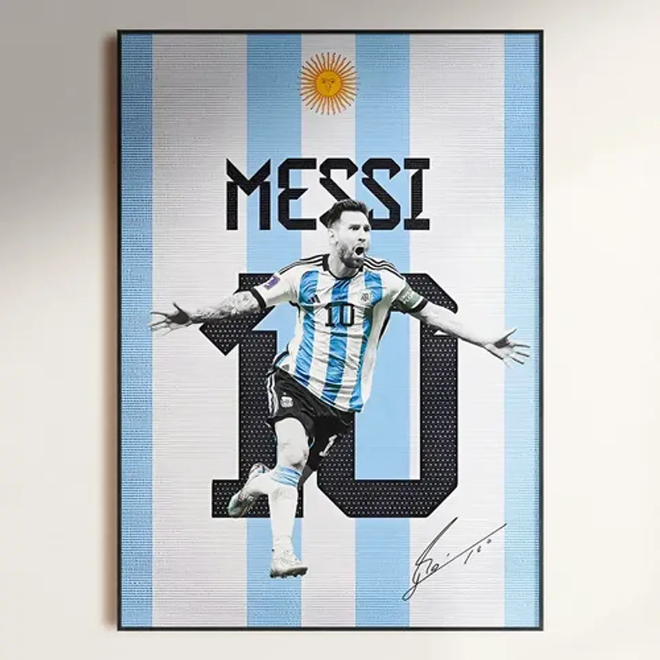 Cuadro Leyendas Del Fútbol Cristiano Ronaldo, Messi, Mbappe 2