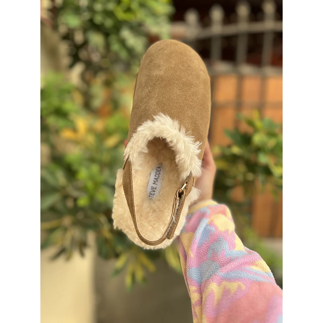 Steve Madden Mellow Faux Fur Cognac Suede